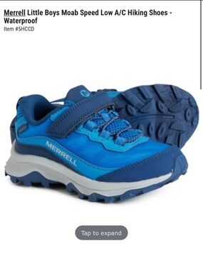 Merrell Kids Blue Trail Sneaker with Hook-and-Loop Strap